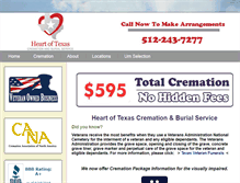 Tablet Screenshot of heartoftexascremations.com